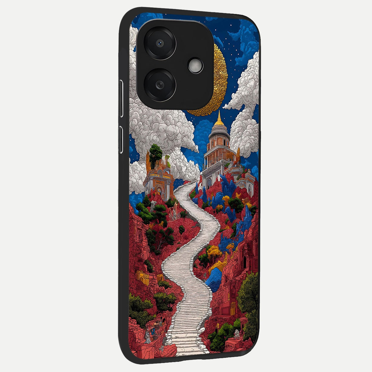  Heavenly Moon Path back cover For Oppo A3x 5G slim fit glass case with vibrant aesthetic design