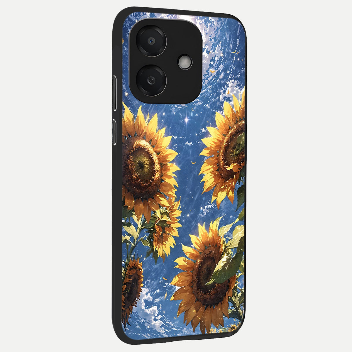  Heavenly Sunflower Rise back cover For Oppo A3x 5G slim fit glass case with vibrant aesthetic design