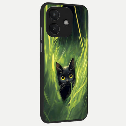  Hidden Cat Whisper back cover For Oppo A3x 5G slim fit glass case with vibrant aesthetic design