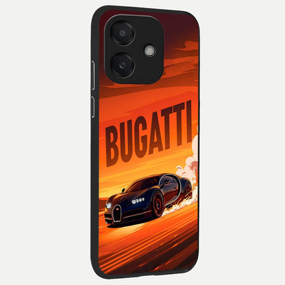  Inferno Bugatti Storm back cover For Oppo A3x 5G slim fit glass case with vibrant aesthetic design