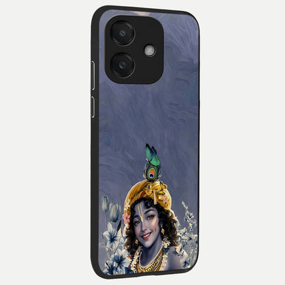  Lord Krishna back cover For Oppo A3x 5G slim fit glass case with vibrant aesthetic design