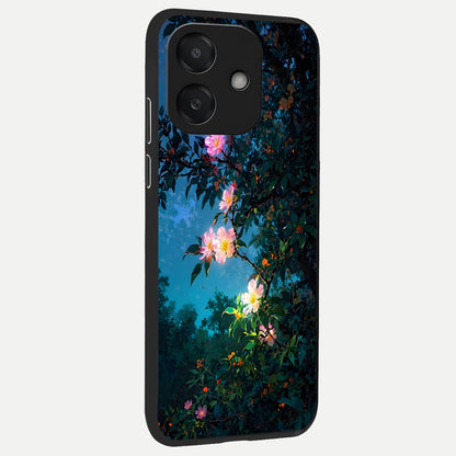  Midnight Bloom Glow back cover For Oppo A3x 5G slim fit glass case with vibrant aesthetic design
