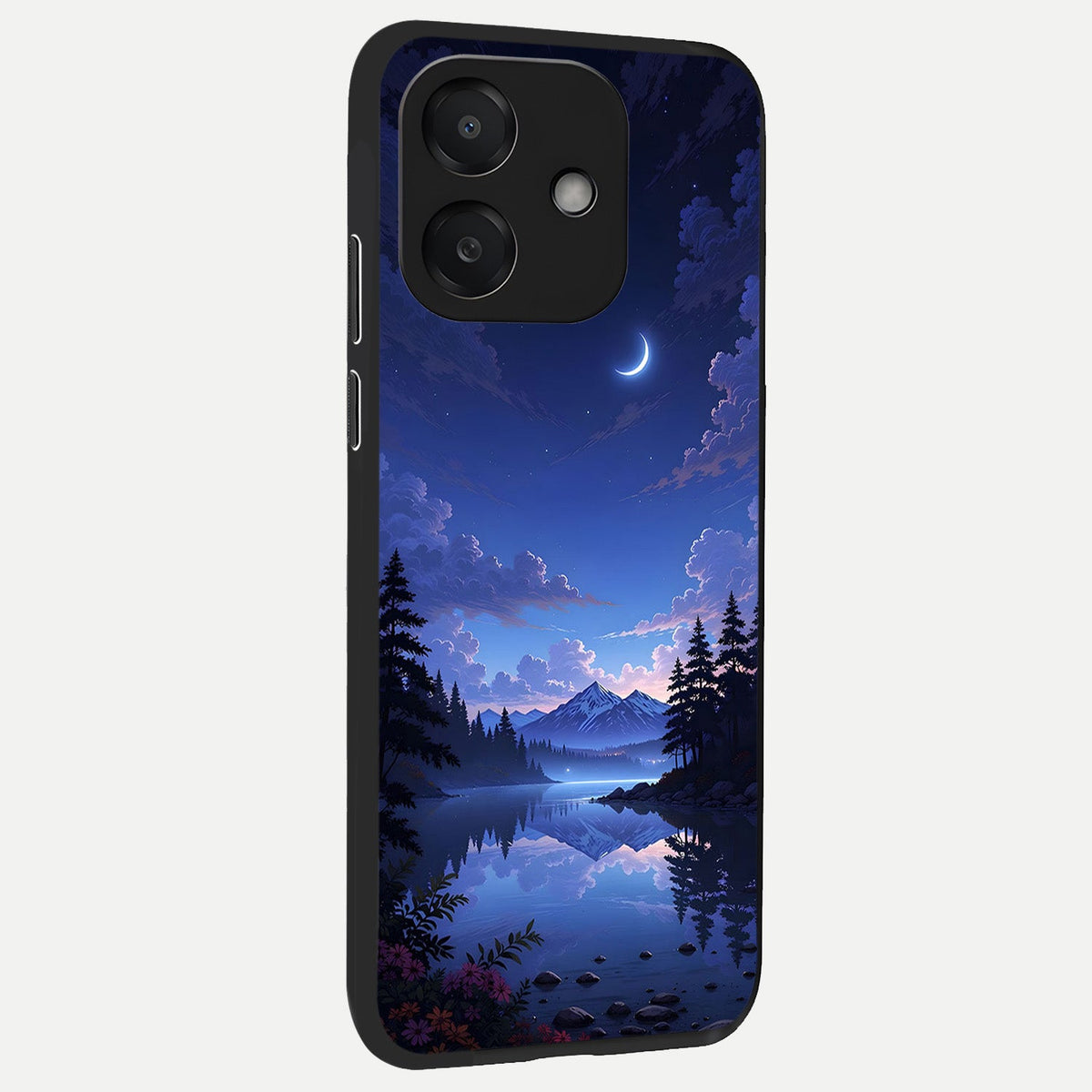  Midnight Lake Peace back cover For Oppo A3x 5G slim fit glass case with vibrant aesthetic design
