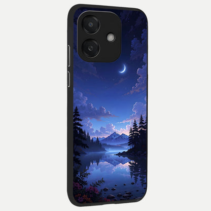  Midnight Lake Peace back cover For Oppo A3x 5G slim fit glass case with vibrant aesthetic design