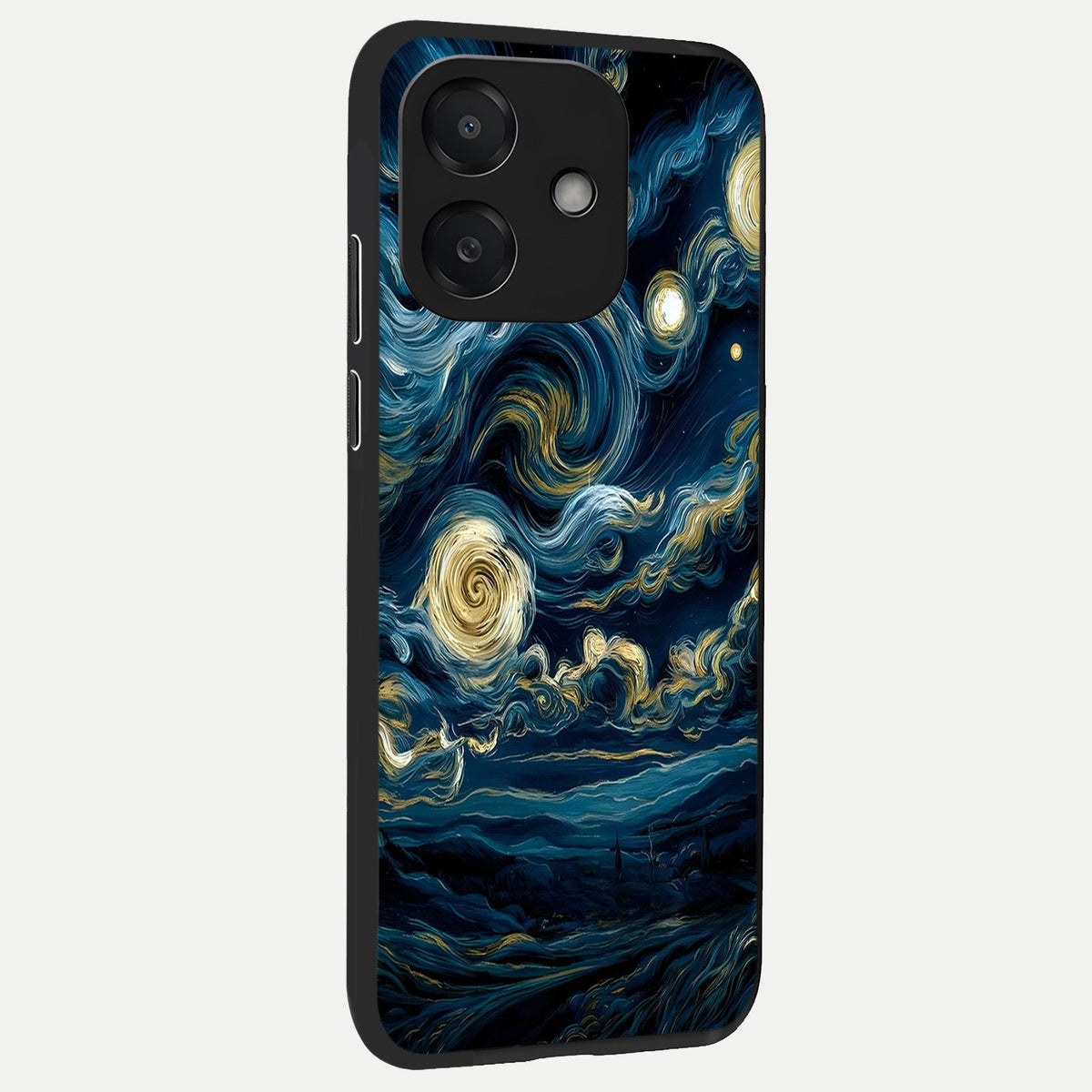  Midnight Sky Whirl back cover For Oppo A3x 5G slim fit glass case with vibrant aesthetic design