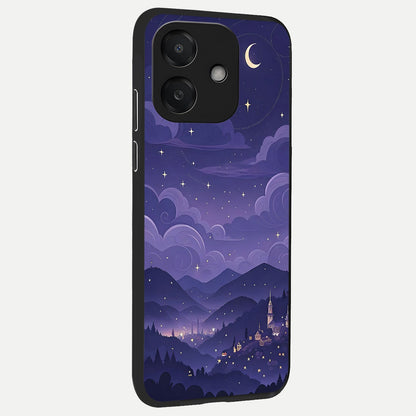  Minimal Night View back cover For Oppo A3x 5G slim fit glass case with vibrant aesthetic design