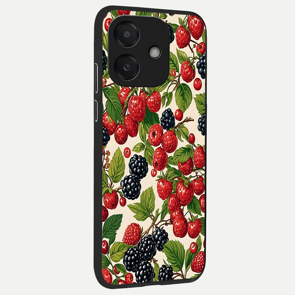  Mixed Berry Collage back cover For Oppo A3x 5G slim fit glass case with vibrant aesthetic design