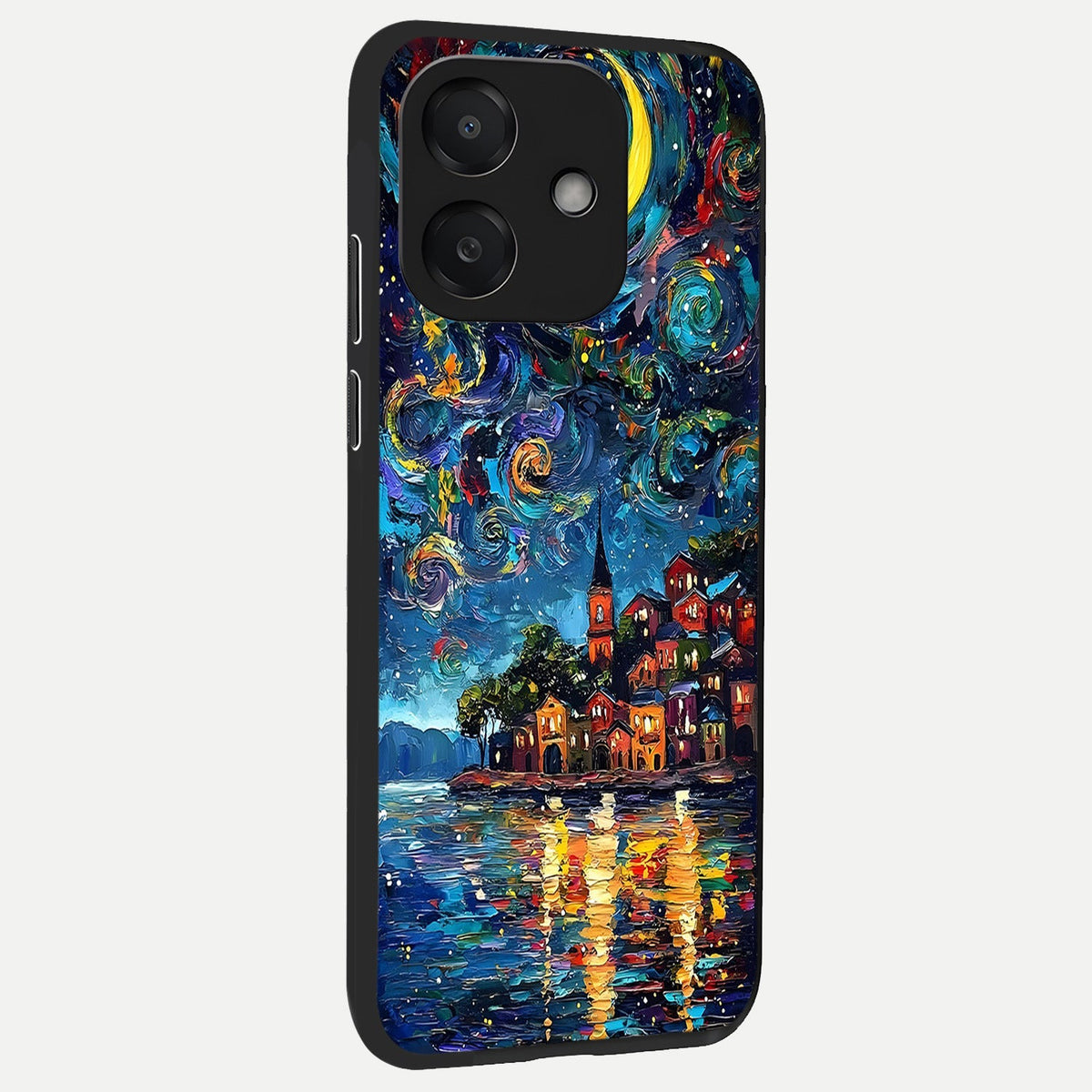  Moonlight Harbor Glow back cover For Oppo A3x 5G slim fit glass case with vibrant aesthetic design
