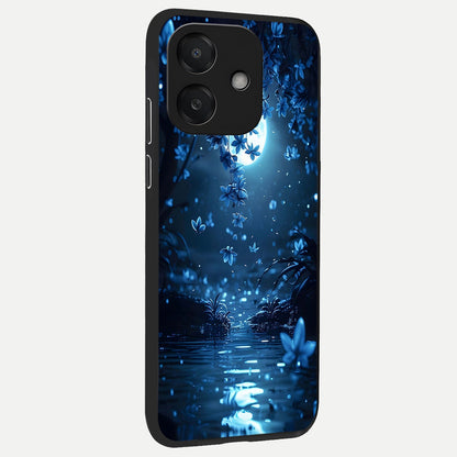  Moonlight Petal Dream back cover For Oppo A3x 5G slim fit glass case with vibrant aesthetic design