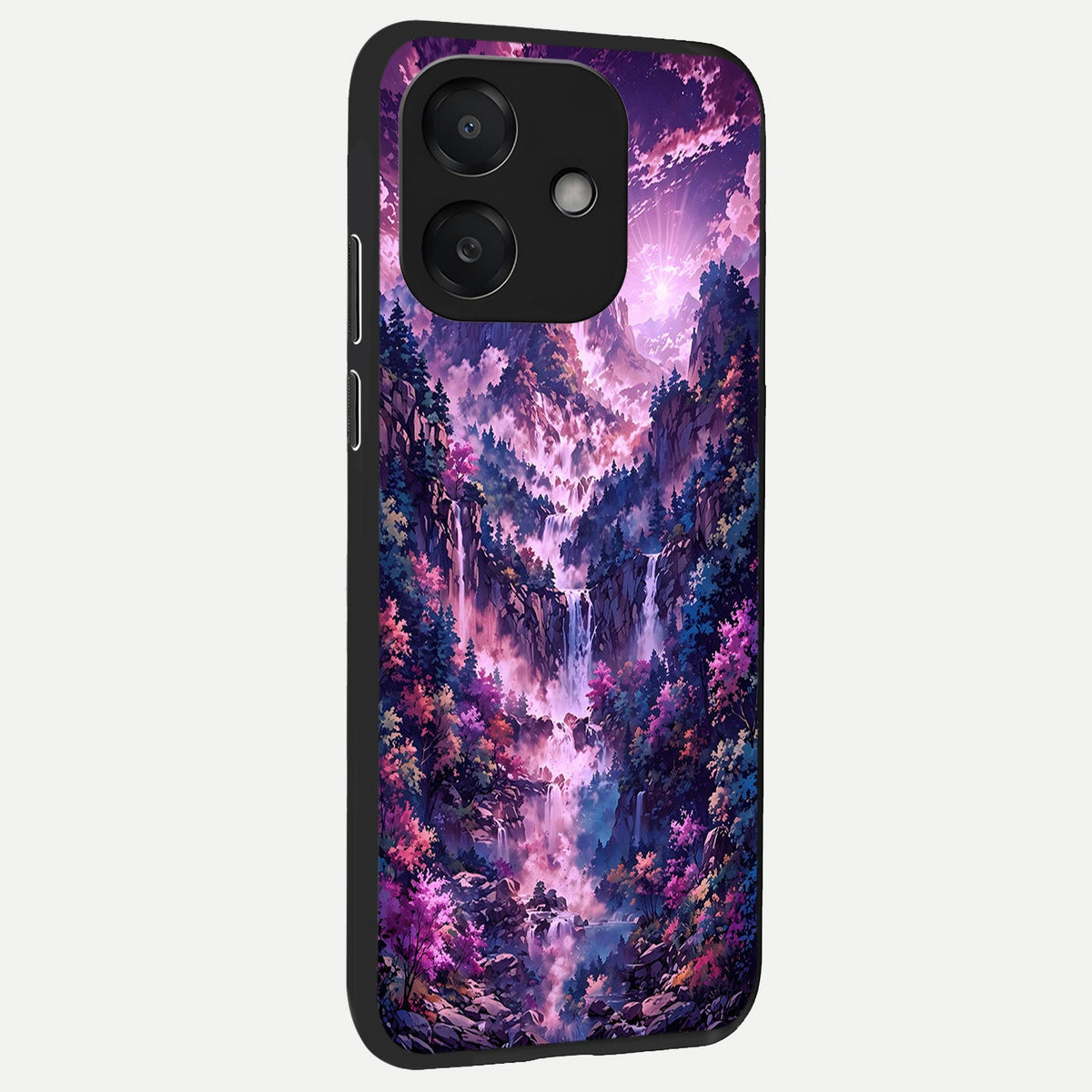  Mystic Cascade Peaks back cover For Oppo A3x 5G slim fit glass case with vibrant aesthetic design