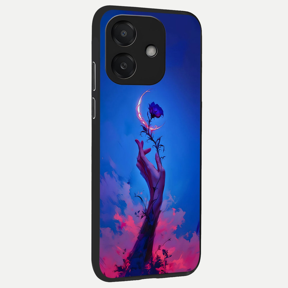  Mystic Hand back cover For Oppo A3x 5G slim fit glass case with vibrant aesthetic design