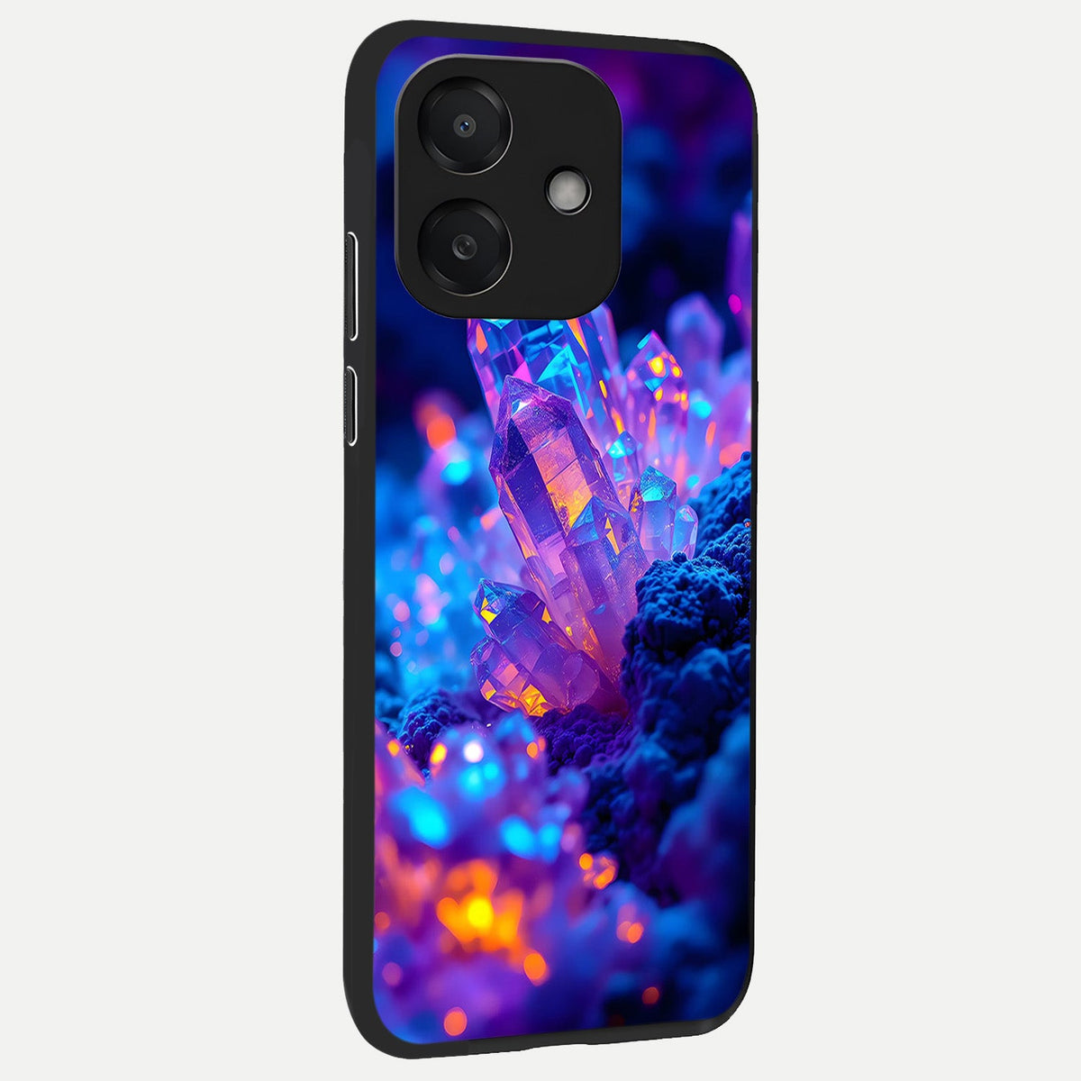  Neon Aura Shards back cover For Oppo A3x 5G slim fit glass case with vibrant aesthetic design