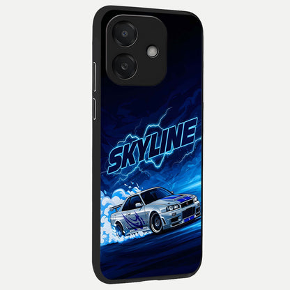  Neon Drift Beast back cover For Oppo A3x 5G slim fit glass case with vibrant aesthetic design