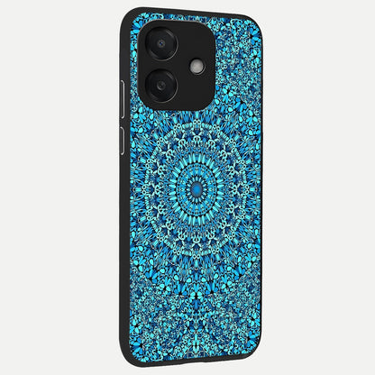  Ocean Bloom Mandala back cover For Oppo A3x 5G slim fit glass case with vibrant aesthetic design
