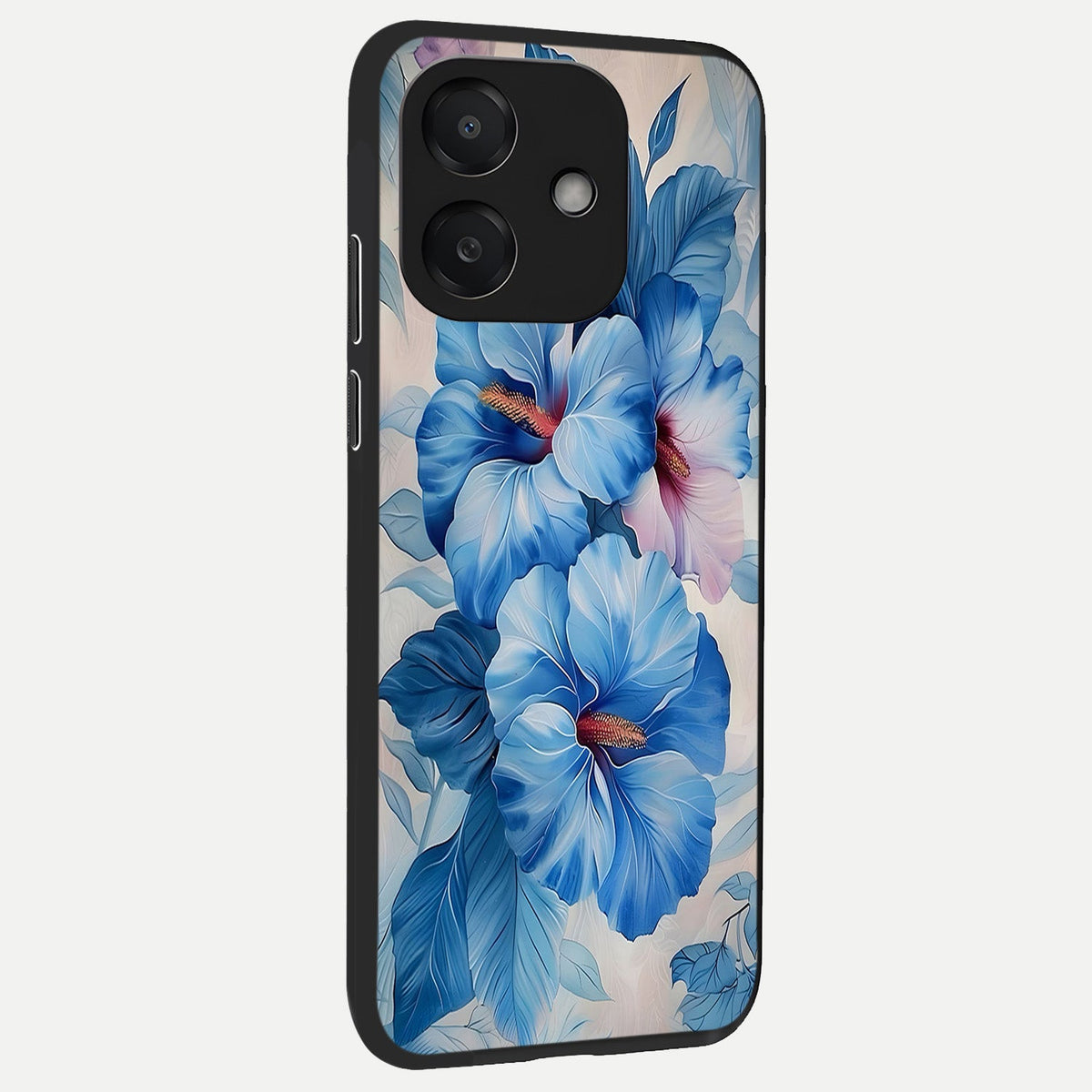  Ocean Hibiscus Grace back cover For Oppo A3x 5G slim fit glass case with vibrant aesthetic design