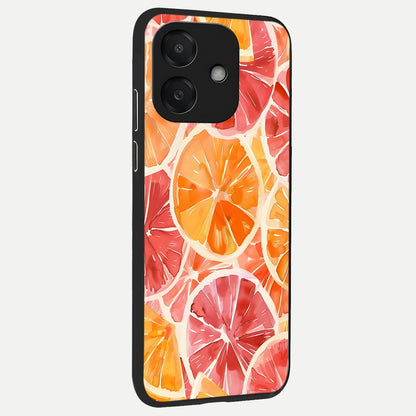  Orange Fruits Pattern back cover For Oppo A3x 5G slim fit glass case with vibrant aesthetic design