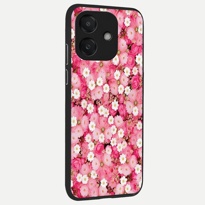  Pink Daisy Bliss back cover For Oppo A3x 5G slim fit glass case with vibrant aesthetic design