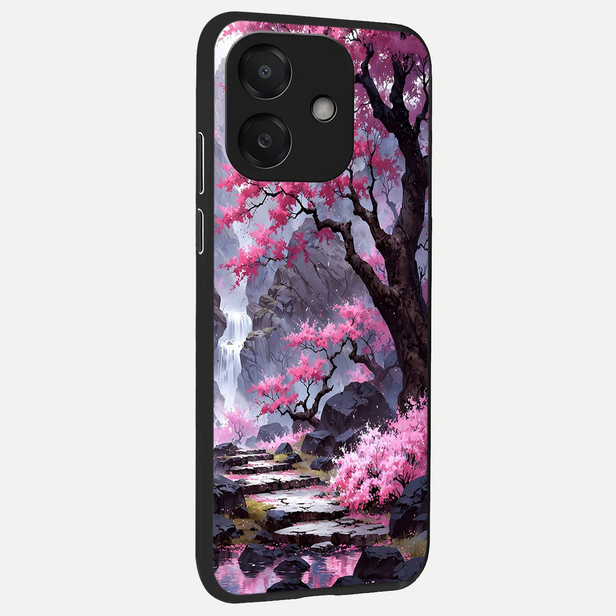  Pink Sunflower Glow back cover For Oppo A3x 5G slim fit glass case with vibrant aesthetic design
