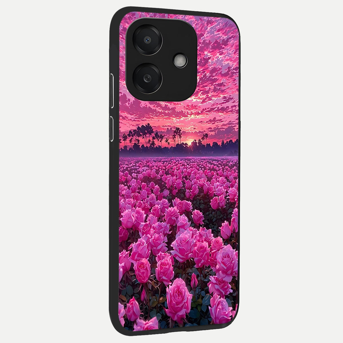  Rose Sunset Valley back cover For Oppo A3x 5G slim fit glass case with vibrant aesthetic design