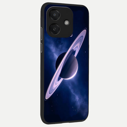  Saturn Ring Mystique back cover For Oppo A3x 5G slim fit glass case with vibrant aesthetic design