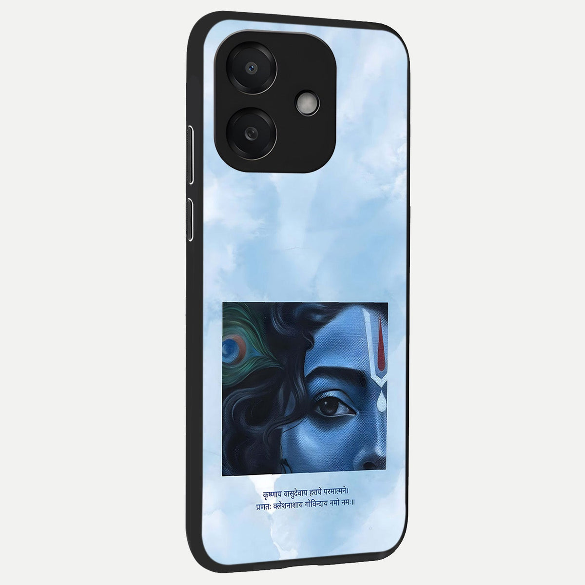  Spiritual Krishna back cover For Oppo A3x 5G slim fit glass case with vibrant aesthetic design