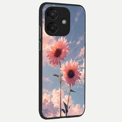  Sun Moon Balance back cover For Oppo A3x 5G slim fit glass case with vibrant aesthetic design