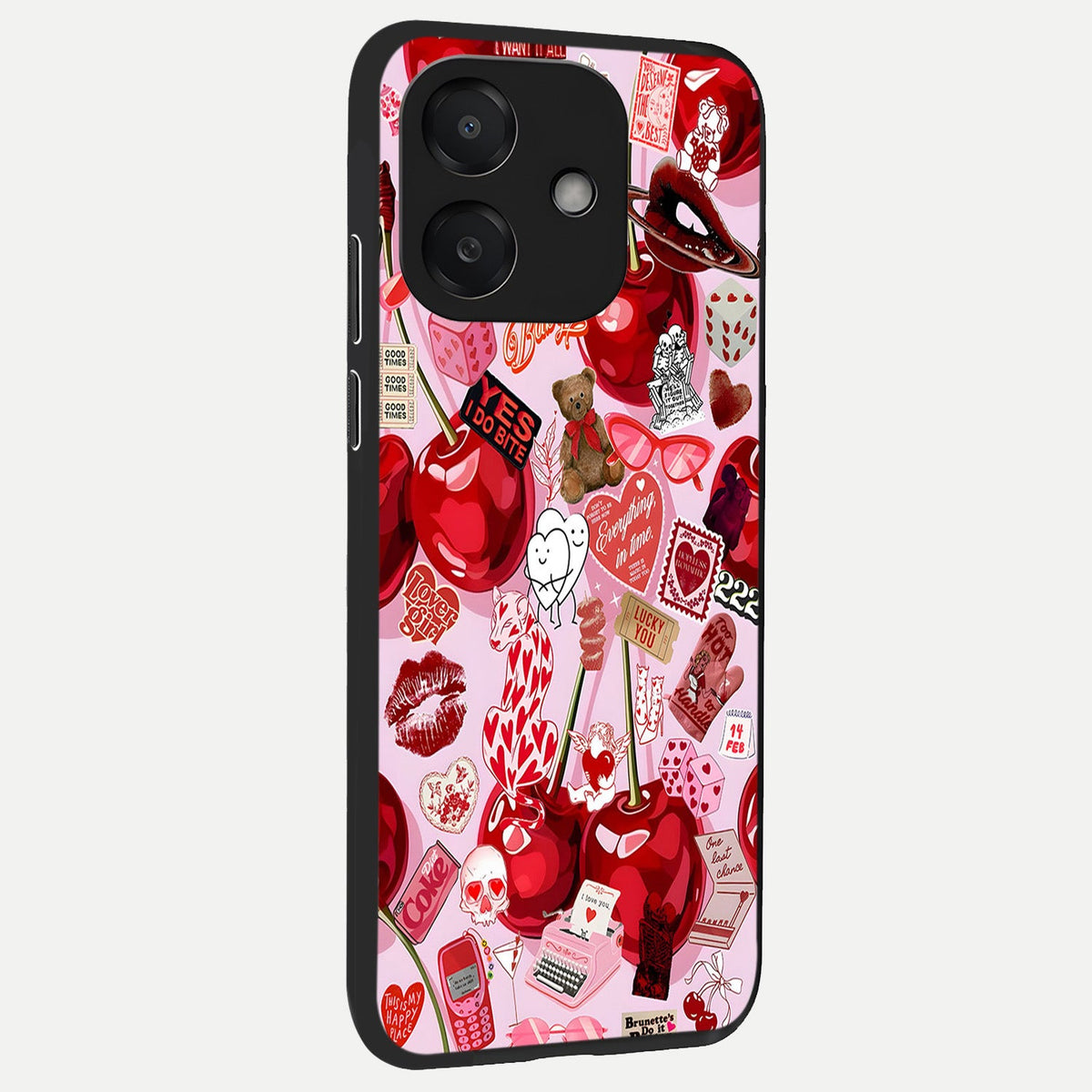  Sweet Cherry Chaos back cover For Oppo A3x 5G slim fit glass case with vibrant aesthetic design