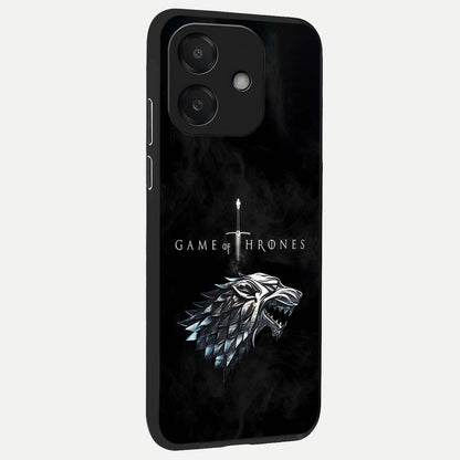  Throne Wolf Legacy back cover For Oppo A3x 5G slim fit glass case with vibrant aesthetic design