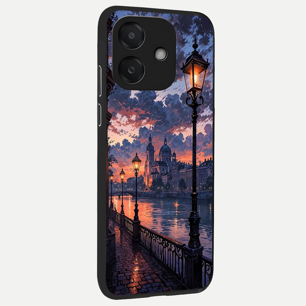  Twilight River Lights back cover For Oppo A3x 5G slim fit glass case with vibrant aesthetic design