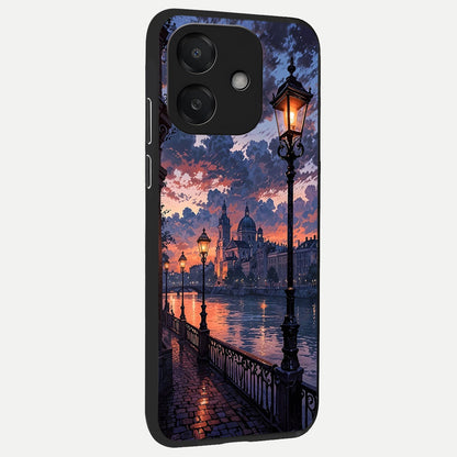  Twilight River Lights back cover For Oppo A3x 5G slim fit glass case with vibrant aesthetic design