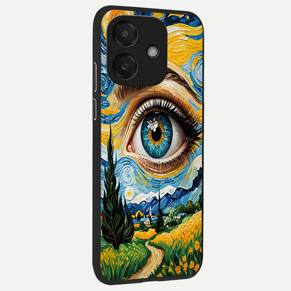  Van Gogh Eye back cover For Oppo A3x 5G slim fit glass case with vibrant aesthetic design