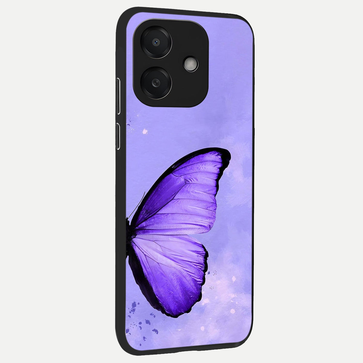  Violet Dream Wing back cover For Oppo A3x 5G slim fit glass case with vibrant aesthetic design
