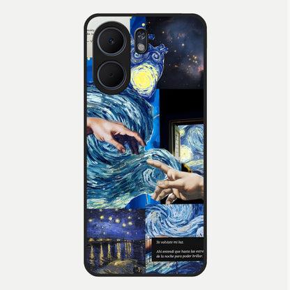  Aesthetic Vando Hands Glass Case For Oppo A5x 5G back cover – full design glossy printed glass finish