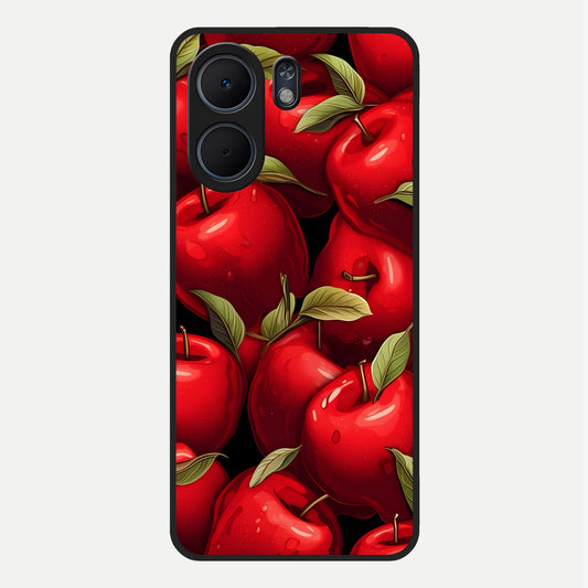  Apple Pattern Glass Case For Oppo A5x 5G back cover – full design glossy printed glass finish
