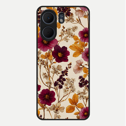  Autumn Wine Bloom Glass Case For Oppo A5x 5G back cover – full design glossy printed glass finish