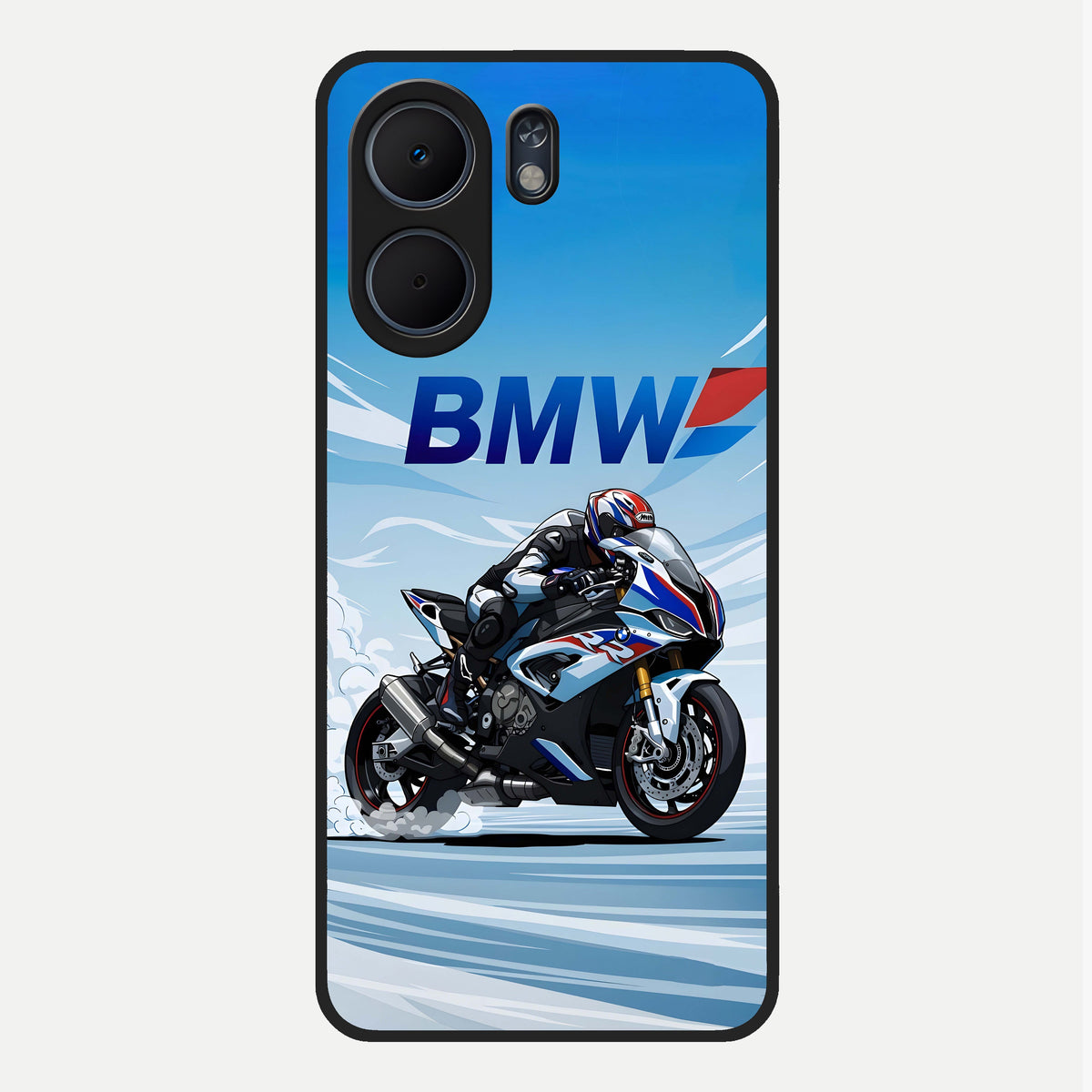 BMW Power Drift Glass Case For Oppo A5x 5G back cover – full design glossy printed glass finish