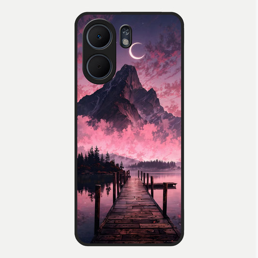  Beautiful Mountain View Glass Case For Oppo A5x 5G back cover – full design glossy printed glass finish
