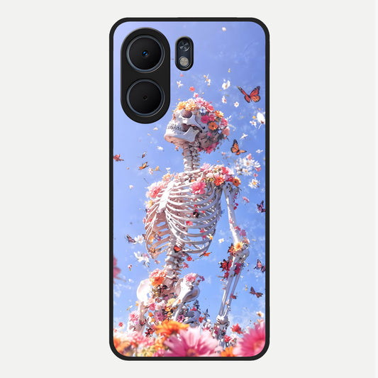  Bloom Beyond Bones Glass Case For Oppo A5x 5G back cover – full design glossy printed glass finish