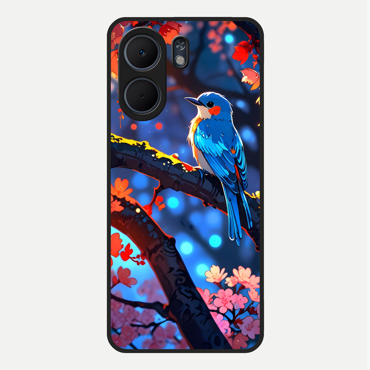  Blooming Water Drift Glass Case For Oppo A5x 5G back cover – full design glossy printed glass finish