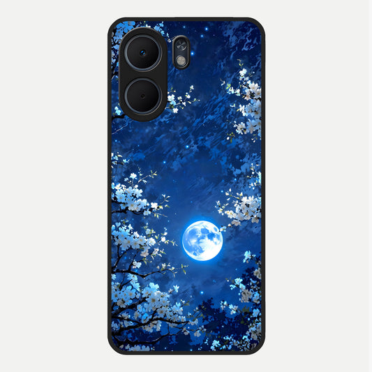  Blossom Moonlight Sky Glass Case For Oppo A5x 5G back cover – full design glossy printed glass finish