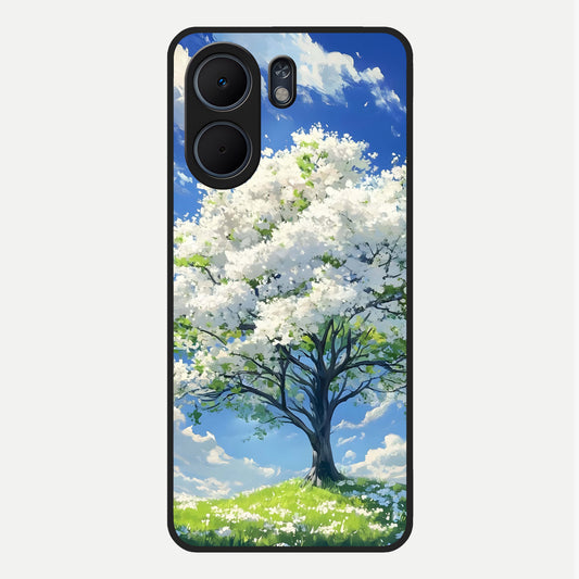  Blossom Sky Serenity Glass Case For Oppo A5x 5G back cover – full design glossy printed glass finish