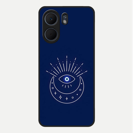  Blue Evil Eye Glass Case For Oppo A5x 5G back cover – full design glossy printed glass finish