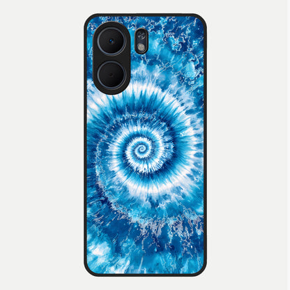  Blue Galaxy Wave Glass Case For Oppo A5x 5G back cover – full design glossy printed glass finish