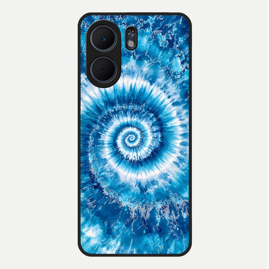  Blue Galaxy Wave Glass Case For Oppo A5x 5G back cover – full design glossy printed glass finish