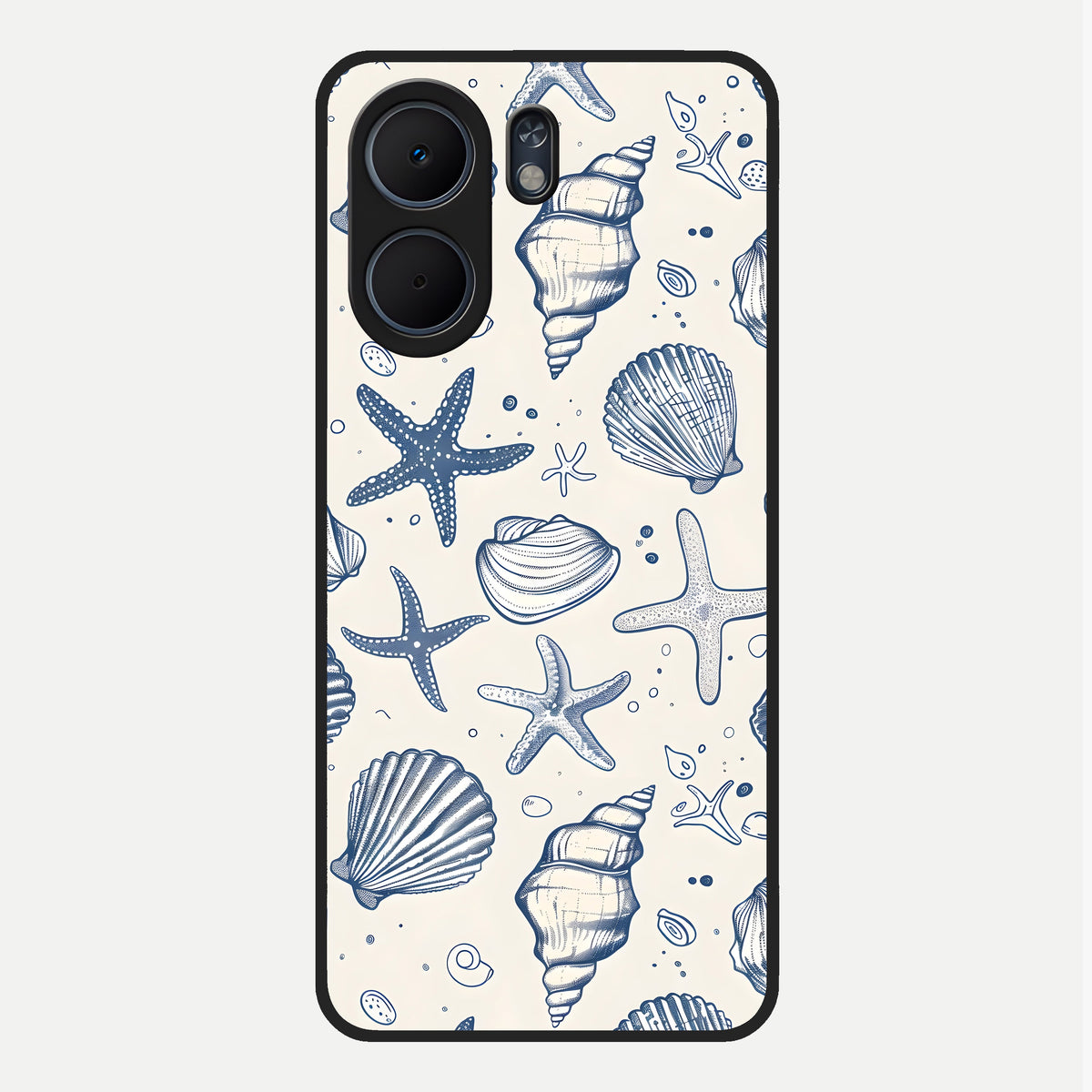  Blue Ocean Outline Glass Case For Oppo A5x 5G back cover – full design glossy printed glass finish