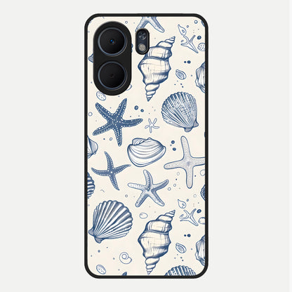  Blue Ocean Outline Glass Case For Oppo A5x 5G back cover – full design glossy printed glass finish