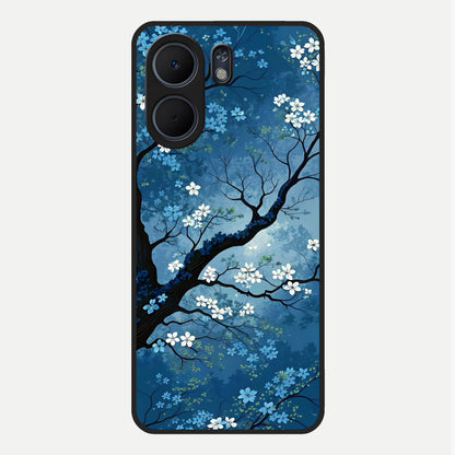 Blue Tree Serenity Glass Case For Oppo A5x 5G back cover – full design glossy printed glass finish