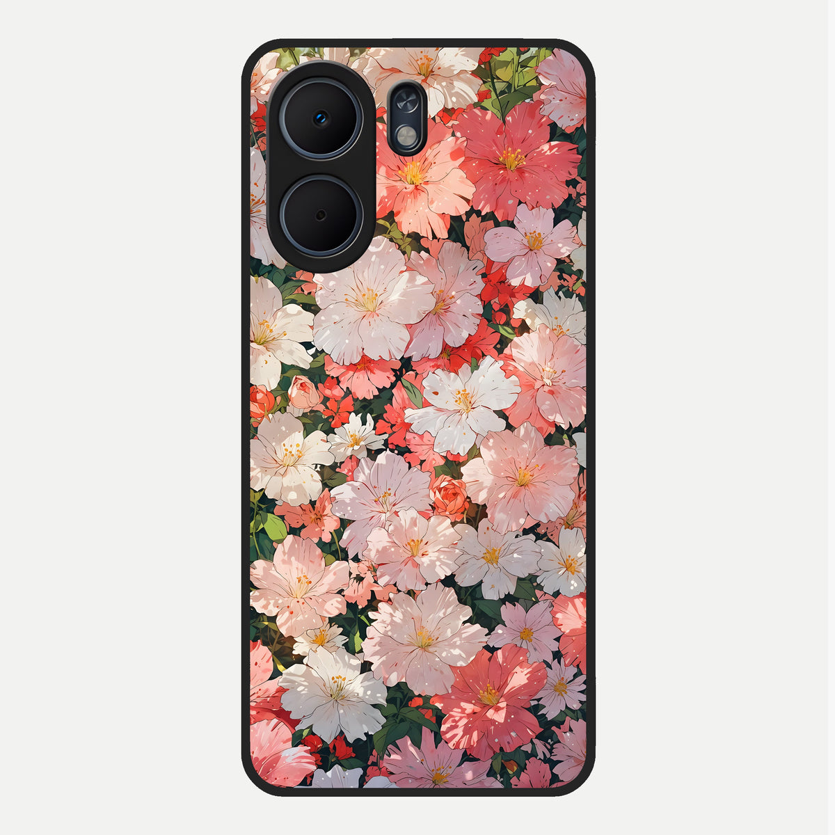  Blush Bloom Field Glass Case For Oppo A5x 5G back cover – full design glossy printed glass finish