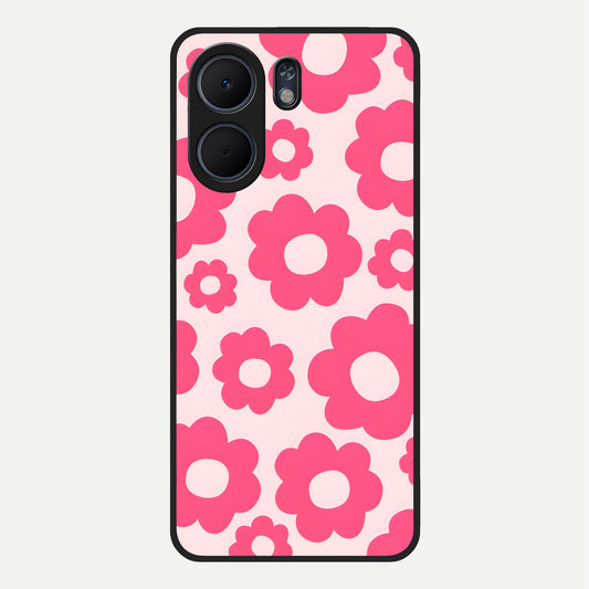  Blush Flower Pop Glass Case For Oppo A5x 5G back cover – full design glossy printed glass finish