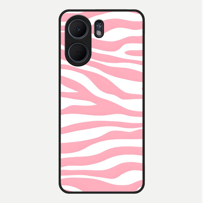  Blush Zebra Flow Glass Case For Oppo A5x 5G back cover – full design glossy printed glass finish
